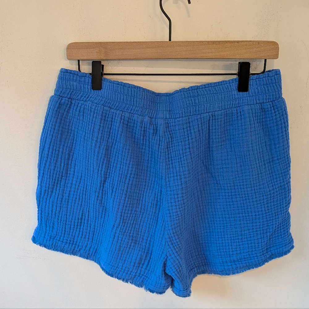 S'EDGE Blue Gauze Cotton Matching Lounge Set Coco Top Holden Shorts Medium - Picture 10 of 11